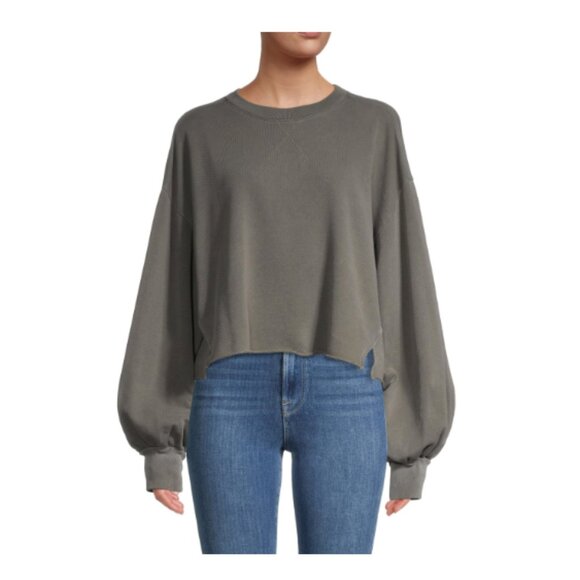 Frame Bishop-Sleeve Organic Pima Cotton Sweatershirt (Medium)